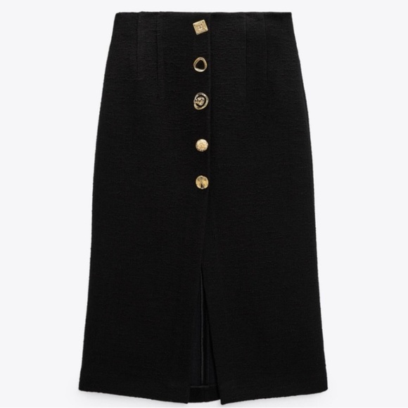 Zara high Waist Tweed Midi - Picture 2 of 3